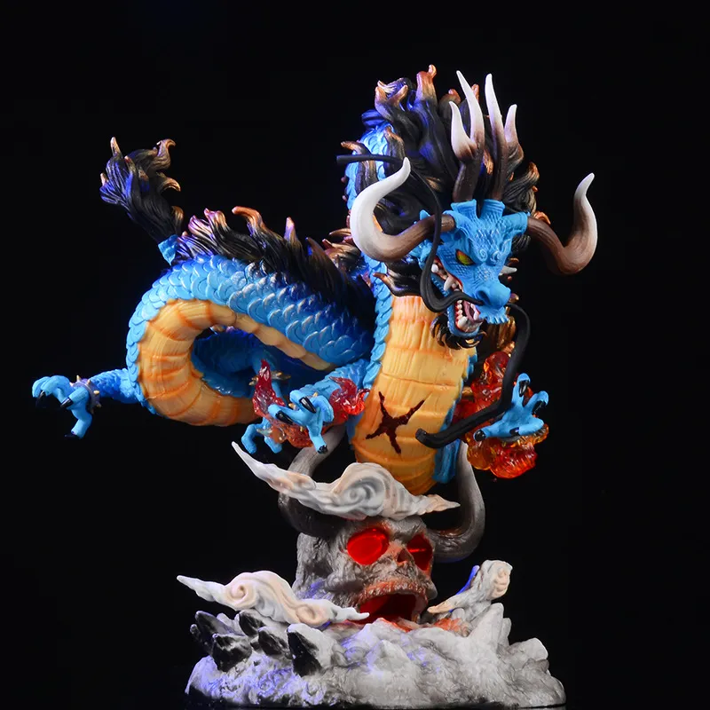 22cm One Piece Anime Figure GK Kaido Dragon Form Four Emperors Lamp PVC Action Figure Model Dolls Antistress Toy Gift