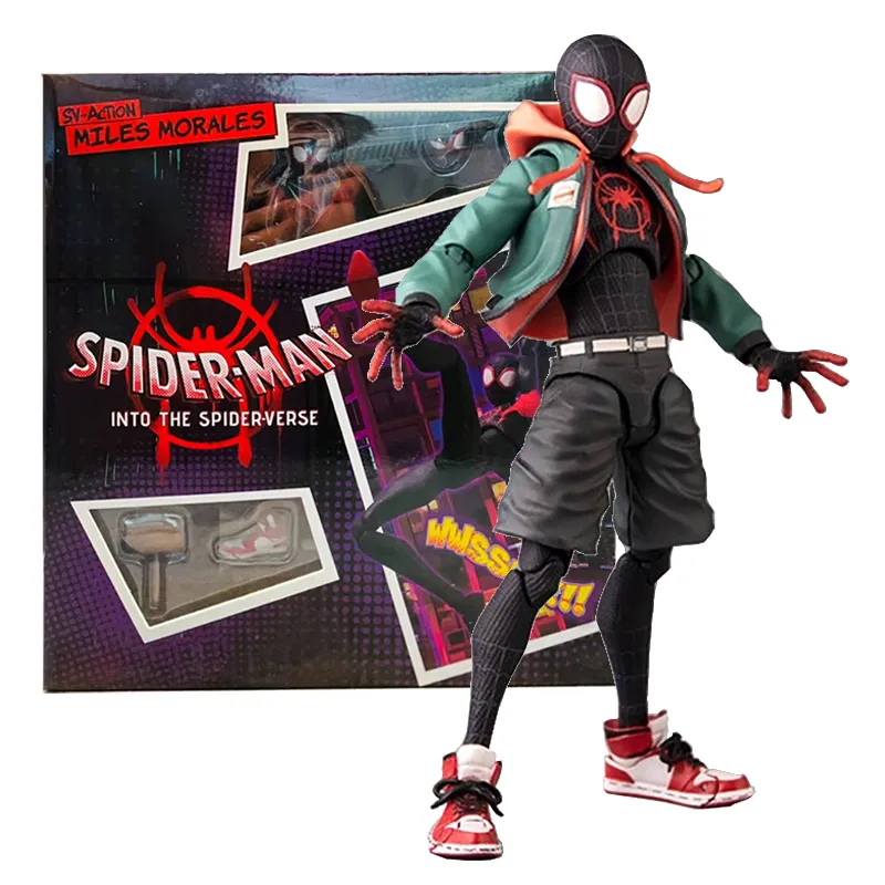 Sv Action Miles Morales Action Figure Collection Sentinel Marvel Spiderman Spider-Man Into Spider Verse Figures Model Toys