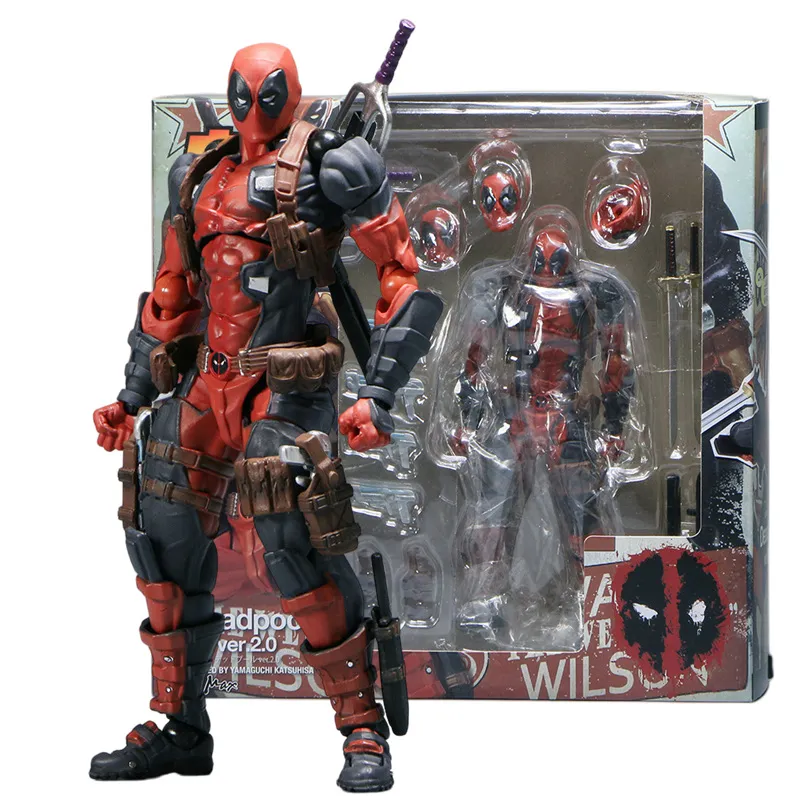 Revoltech Yamaguchi Deadpool Marvel Action Figure Marvel legends Joint Movable KAIYODO Movie Model Toys Kids Gift
