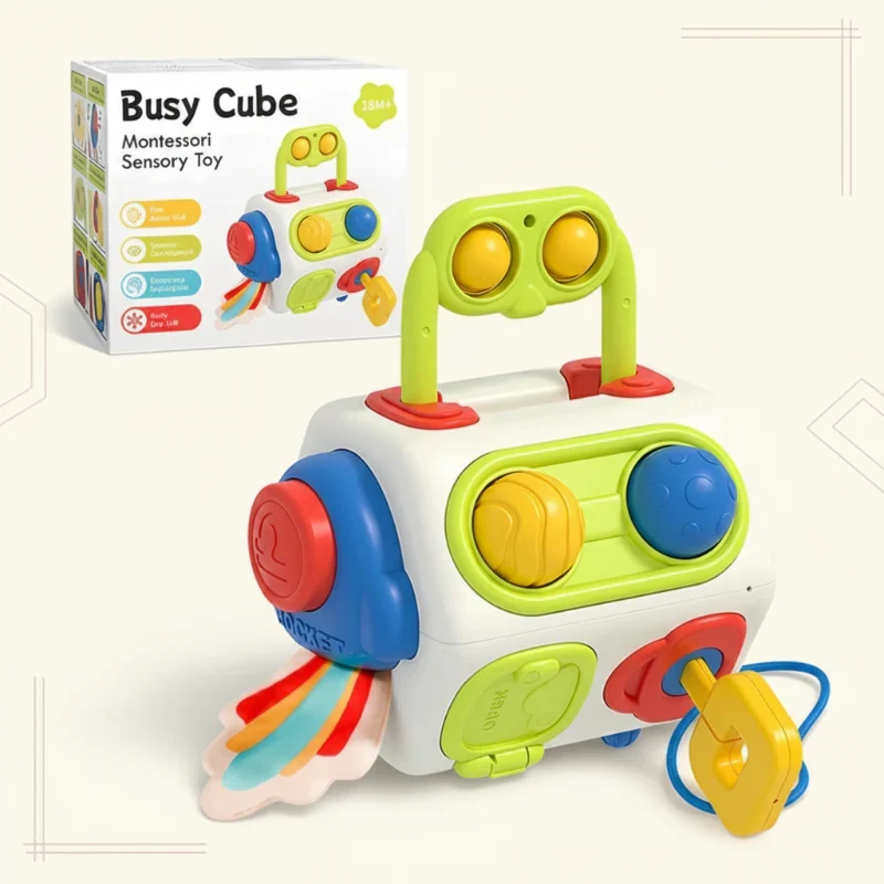 BusyCube – Älykäs ja leikkisä – Montessori Fidget Kuutio 10--1
