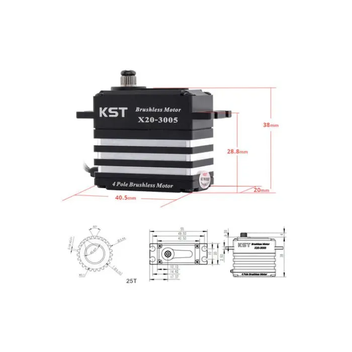 KST X20-3005 harjaton standardiservo 32Kgf.cm 0,047s