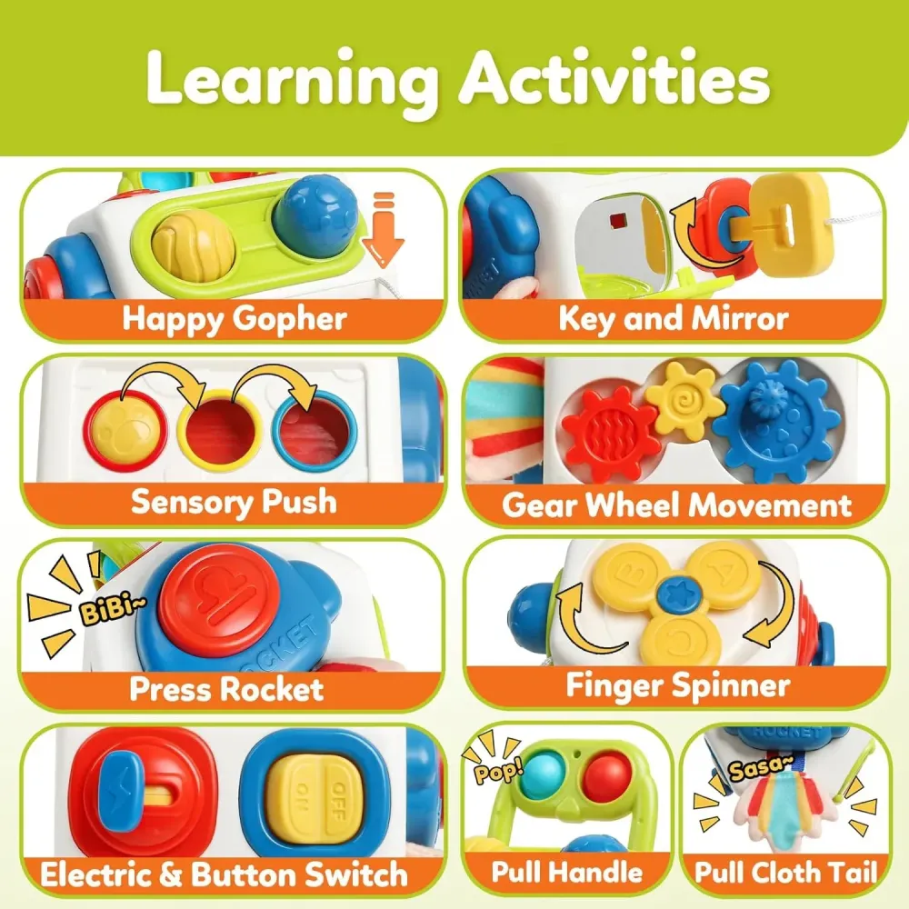 Montessori Busy Cube™ – Kätevä matkoilla - Aistikuutio
