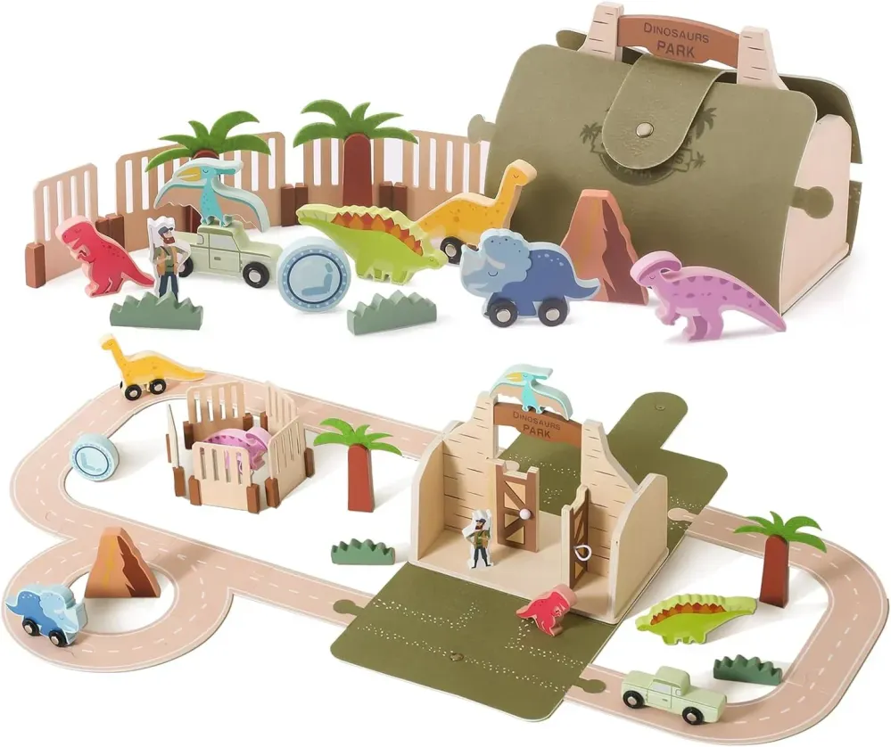 Woods™ - Esihistoriallista hauskanpitoa - Puinen Dino Park-setti