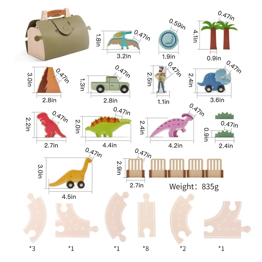 Woods™ - Esihistoriallista hauskanpitoa - Puinen Dino Park-setti