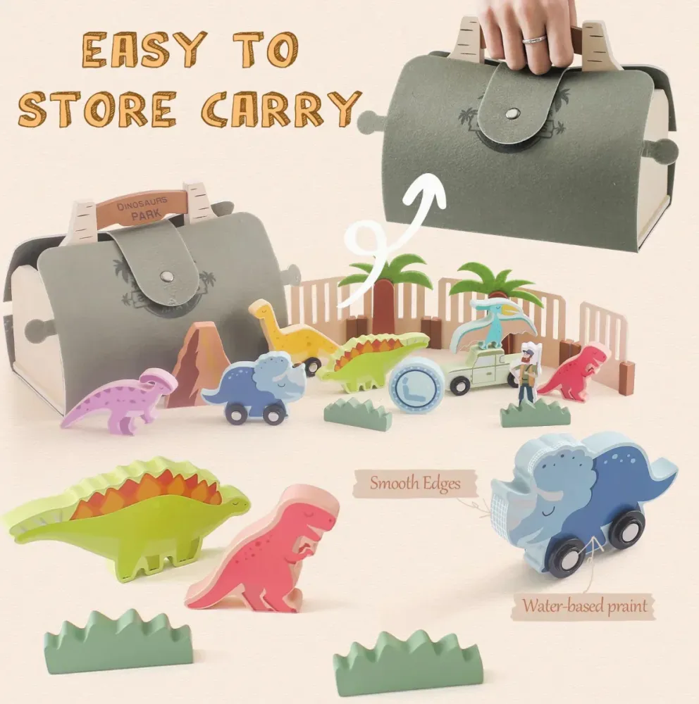Woods™ - Esihistoriallista hauskanpitoa - Puinen Dino Park-setti