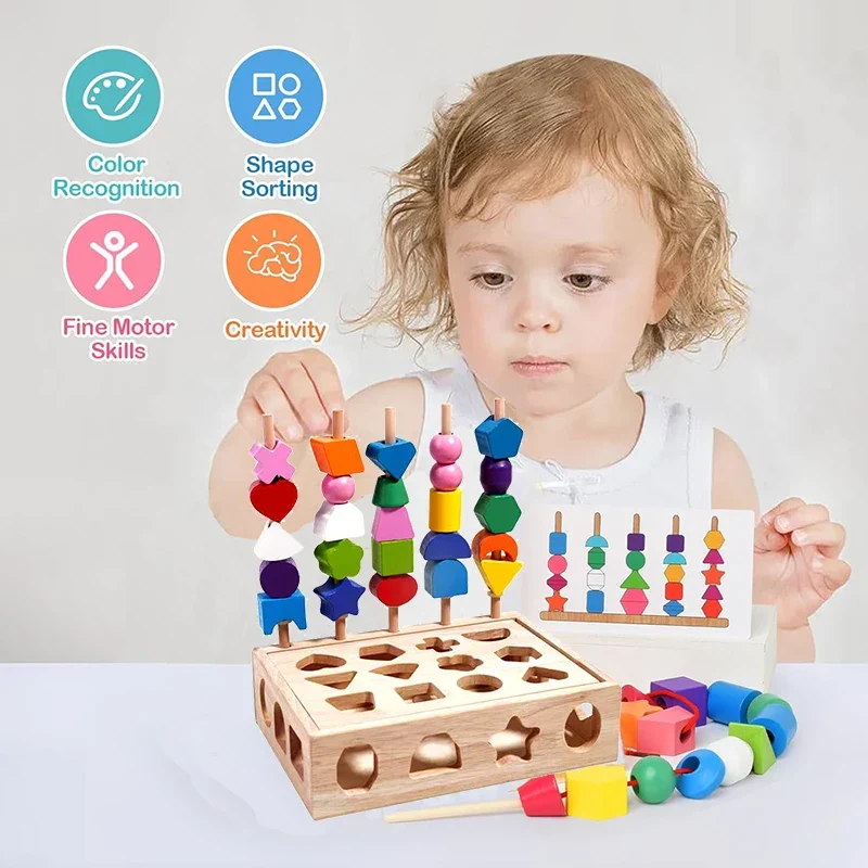 Woods™ - Rohkaise luovuutta ja paranna taitoja - värikäs Montessori-palapelisarja
