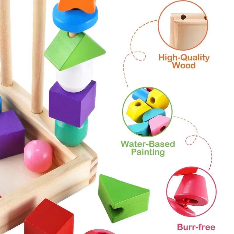 Woods™ - Rohkaise luovuutta ja paranna taitoja - värikäs Montessori-palapelisarja