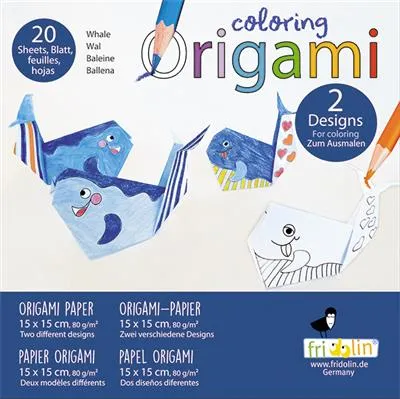 Origamin väritys - valas