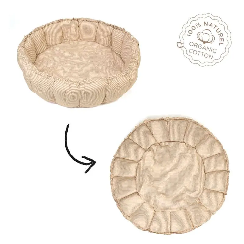 Play & Go Bloom - Babynest/Legetæppe - Stripes Brown Classroom Use