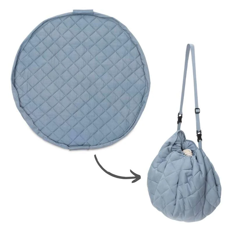 Play & Go Soft Chemical-free - 2-i-1 Opbevaringstæppe/Legetæppe - Dusty Blue