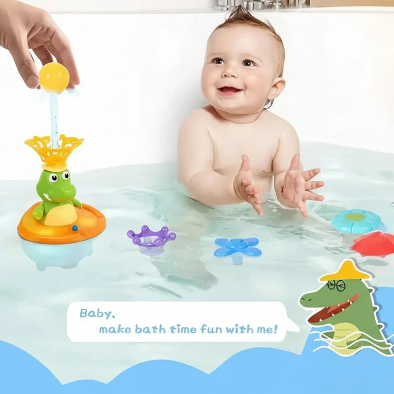 Light Up Crocodile Bath Toy – Interaktiivista & vesileikkejä – Krokotiililähde -kylpyhuonelelut
