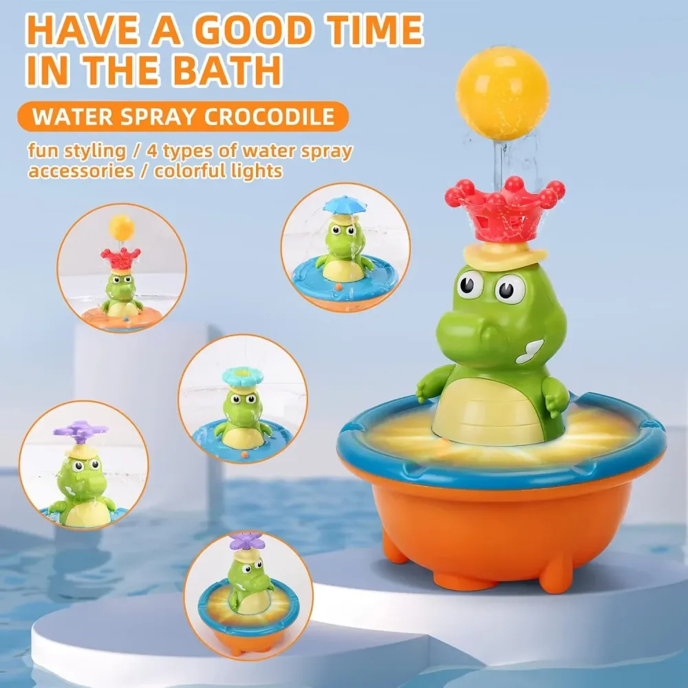 Light Up Crocodile Bath Toy – Interaktiivista & vesileikkejä – Krokotiililähde -kylpyhuonelelut