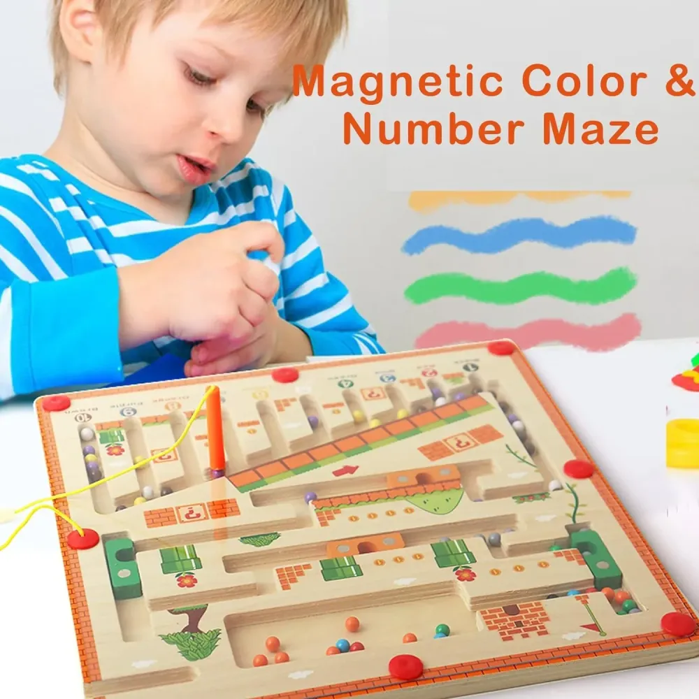 Magneettinen seikkailijamaze | Stimuloi luovuutta - Montessori-labyrinttipeli lapsille