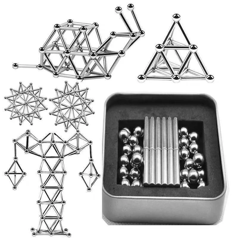 Magnetix MagniBlocks | Rakenna maailmasi täyteen luovuutta - Tee se itse magneettiset tangot ja pallot setti