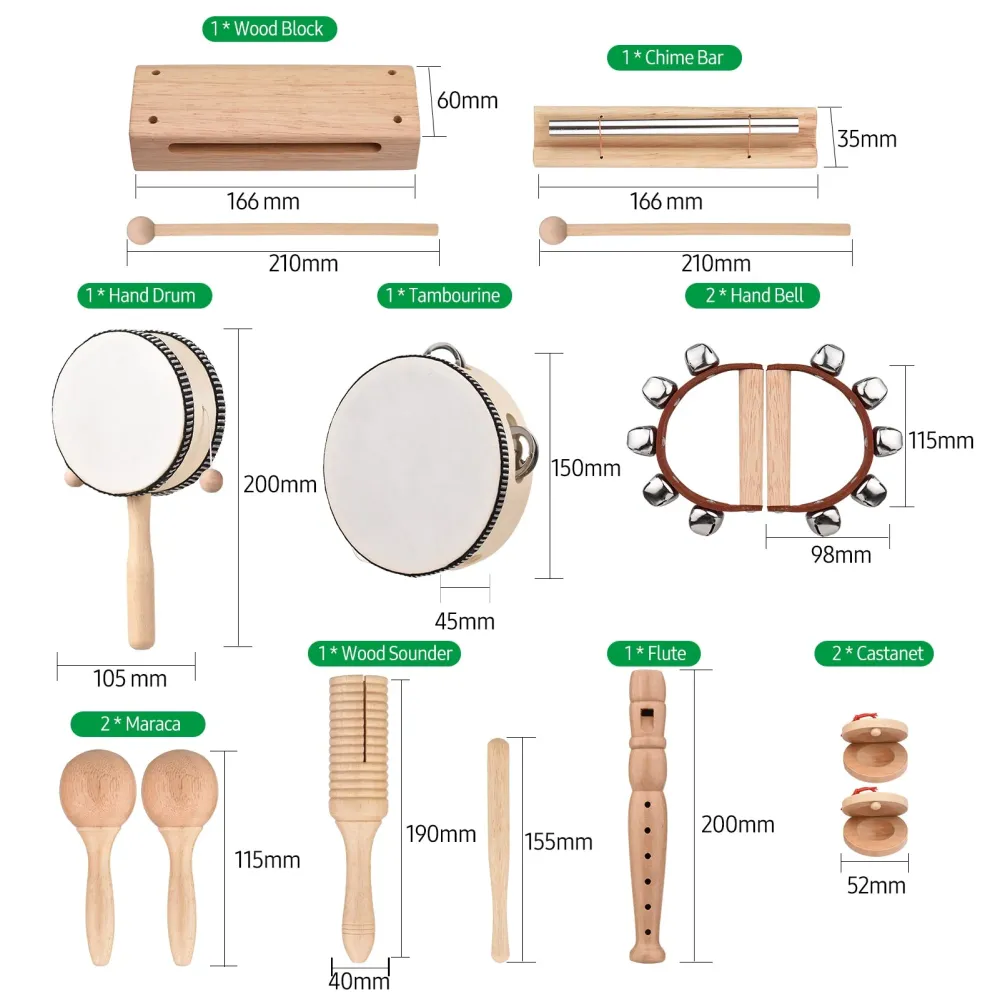 Ecotoys HarmonyPlay | Tuo musiikki lapsesi käsiin - Puiset soittimet setti
