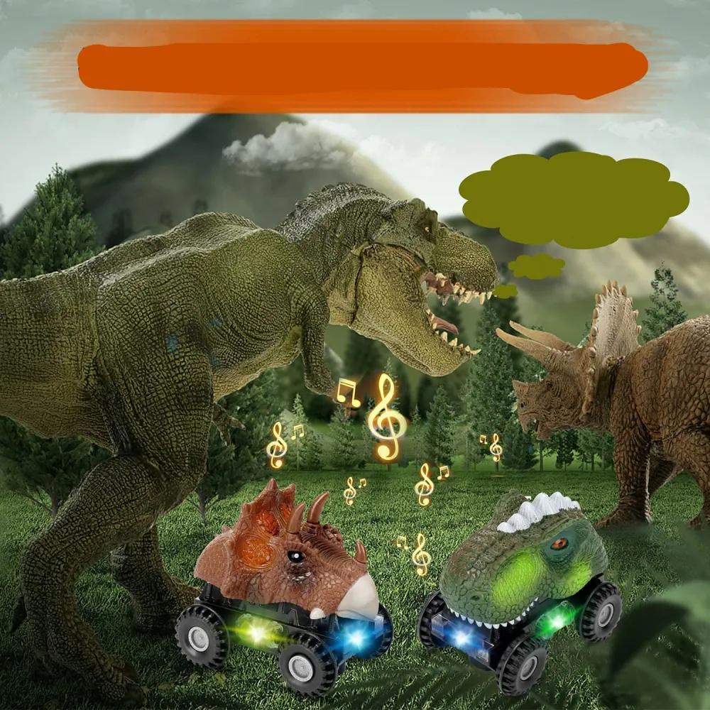 DinoRacers | Karjuva toiminta - Sähköinen dinosaurusauto valolla ja äänellä
