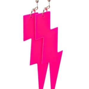Neon Roze Oorbellen Bliksem