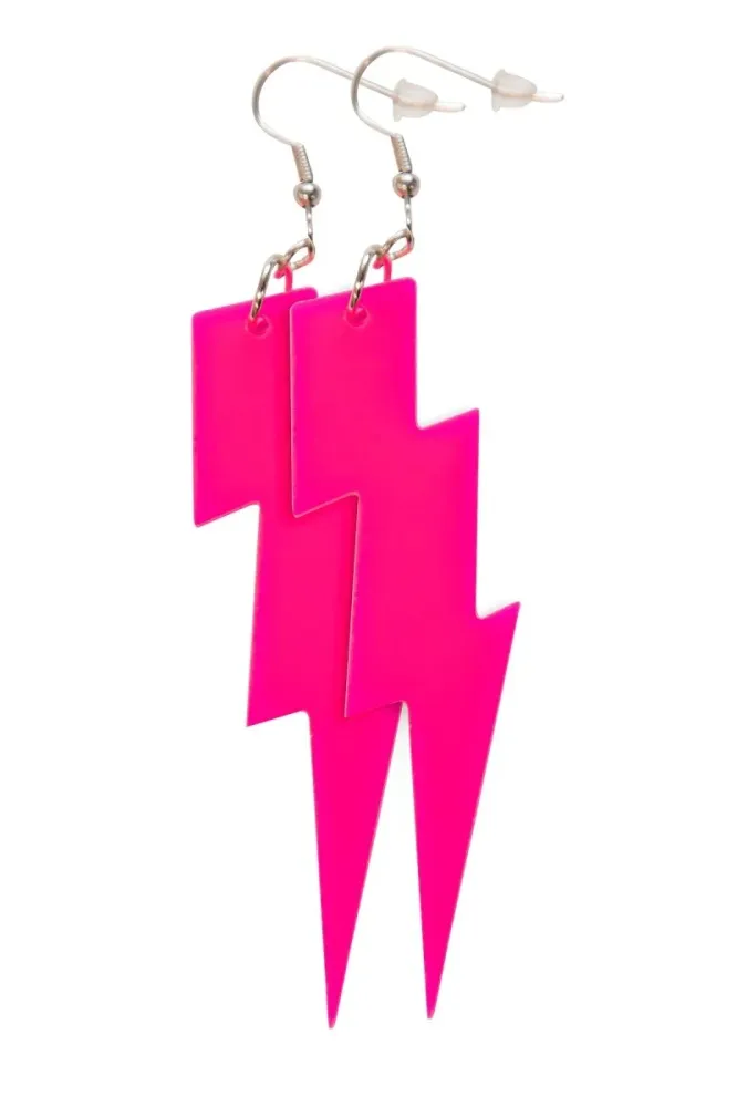 Neon Roze Oorbellen Bliksem