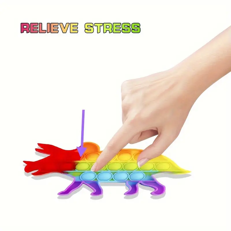 Rainbow Dino Fidget | Päästä stressi irti - Stressinlievittäjä lapsille