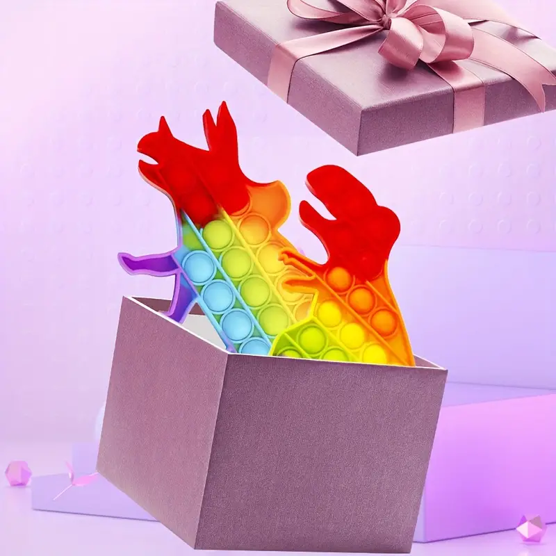 Rainbow Dino Fidget | Päästä stressi irti - Stressinlievittäjä lapsille