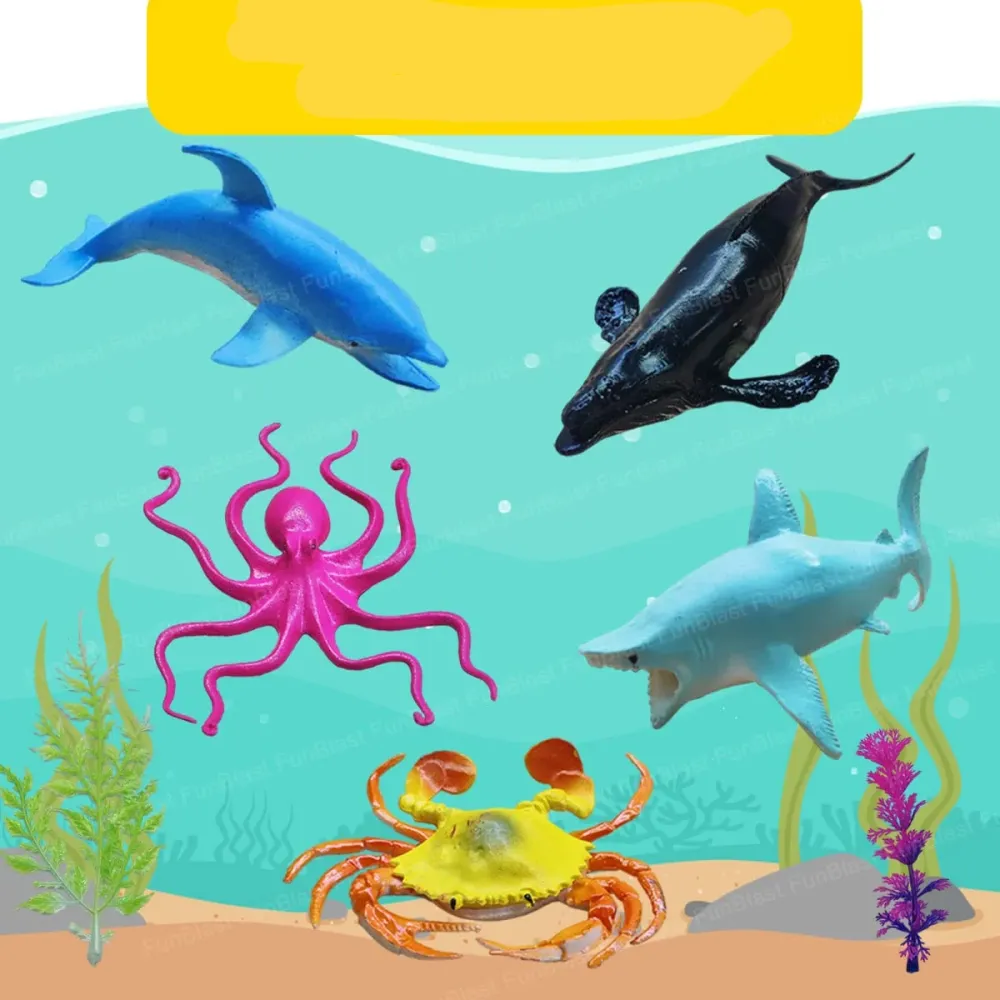 AquaWorld | Sukella vedenalaiseen seikkailuun - Realistinen merieläinten leikkisetti lapsille kaloilla