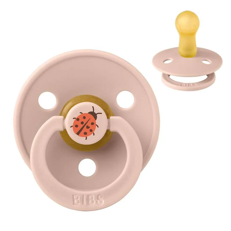 BIBS Rund Colour Sut - Str. 2 - Naturgummi - Studio - Ladybug - Blush