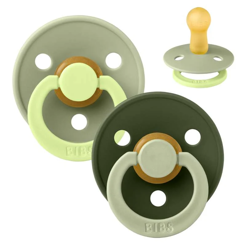 BIBS Rund Colour Sut - Str. 2 - Naturgummi - Studio - Fusion - Sage/Hunter Minttu Mix
