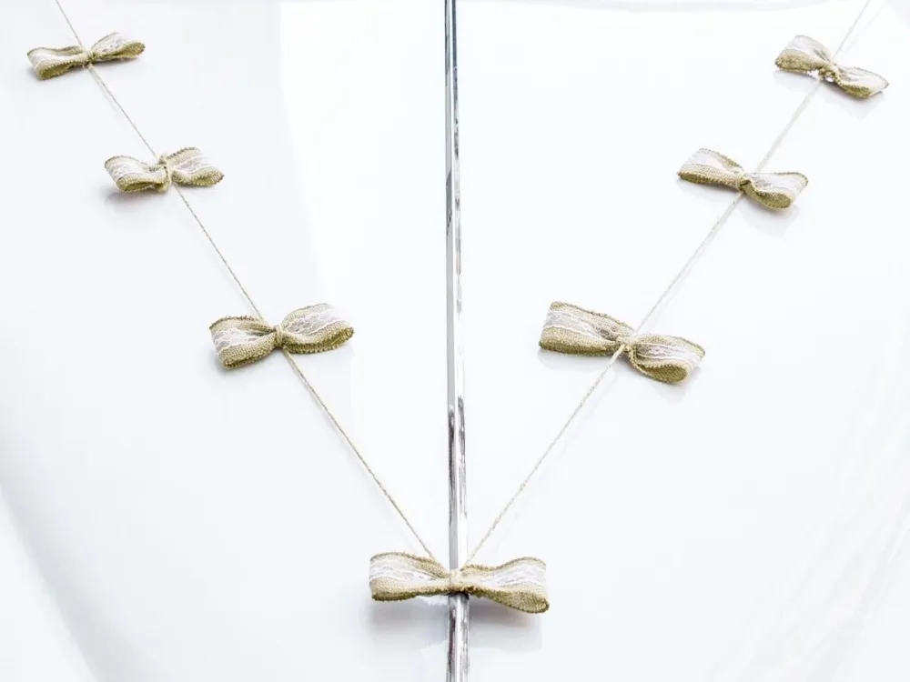 Auton koristelu Set häät Bows