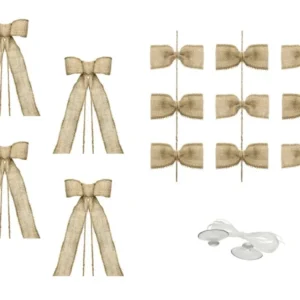 Auton koristelu setti häät Burlap Bows