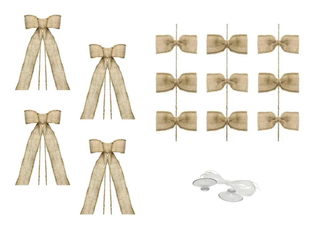 Auton koristelu setti häät Burlap Bows