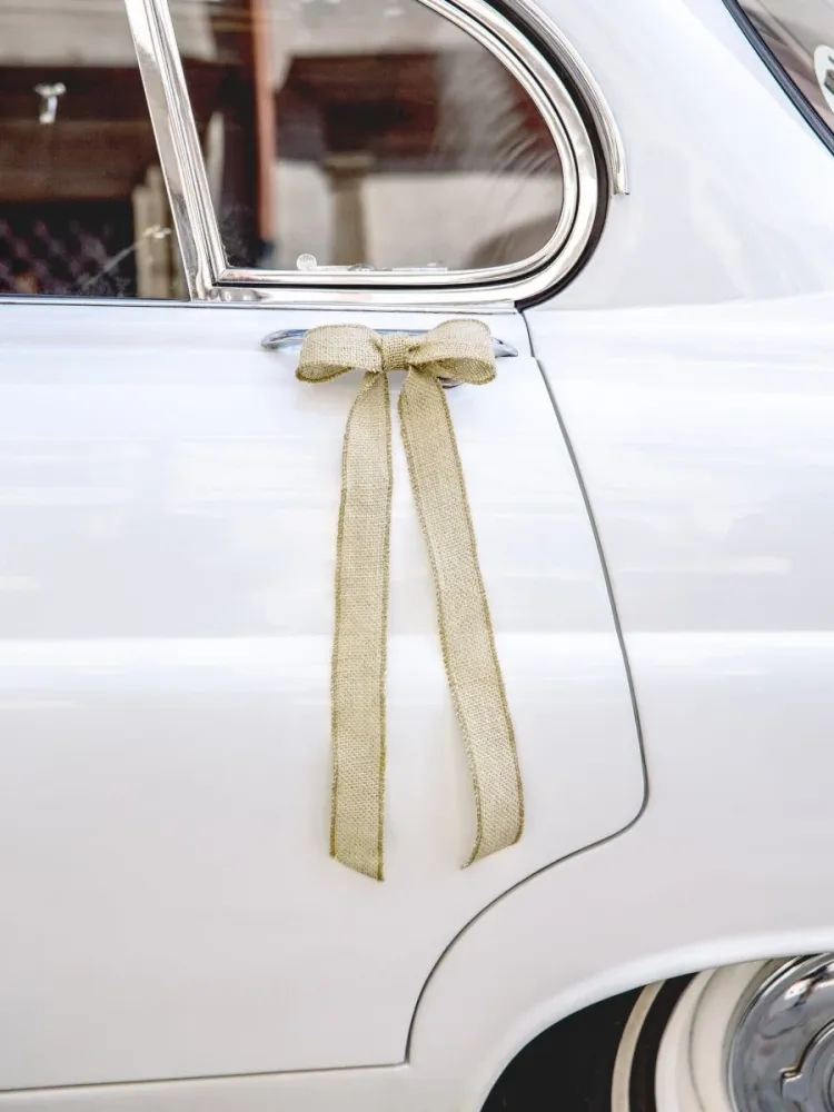 Auton koristelu setti häät Burlap Bows