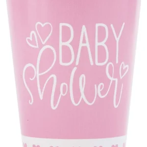 Baby Shower kupit vaaleanpunainen valkoinen 266ml 8kpl