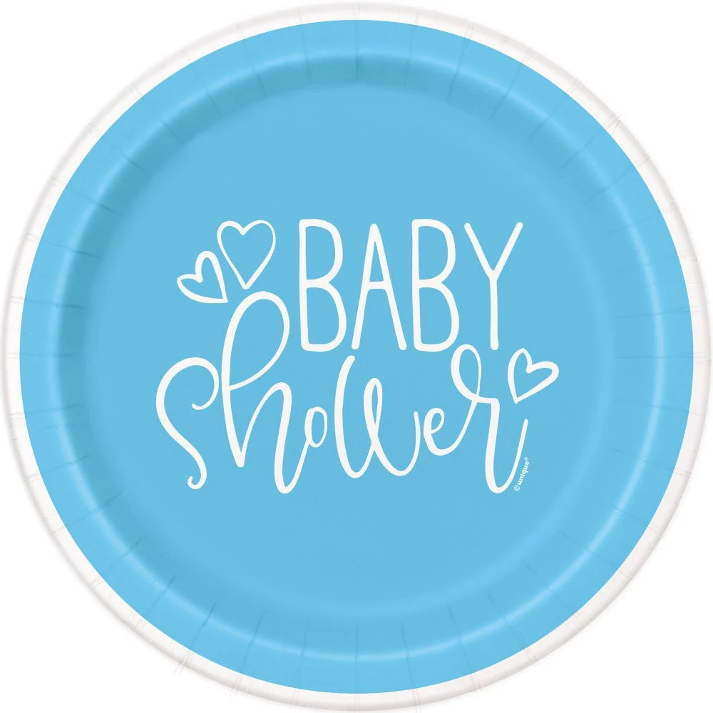 Baby Shower lautaset sininen 23cm 8kpl