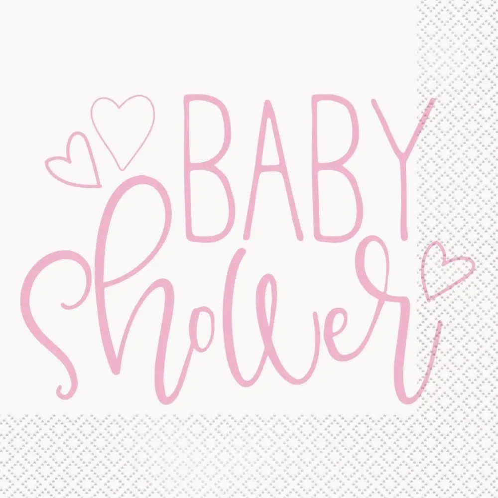 Baby Shower lautasliinat vaaleanpunainen 16kpl