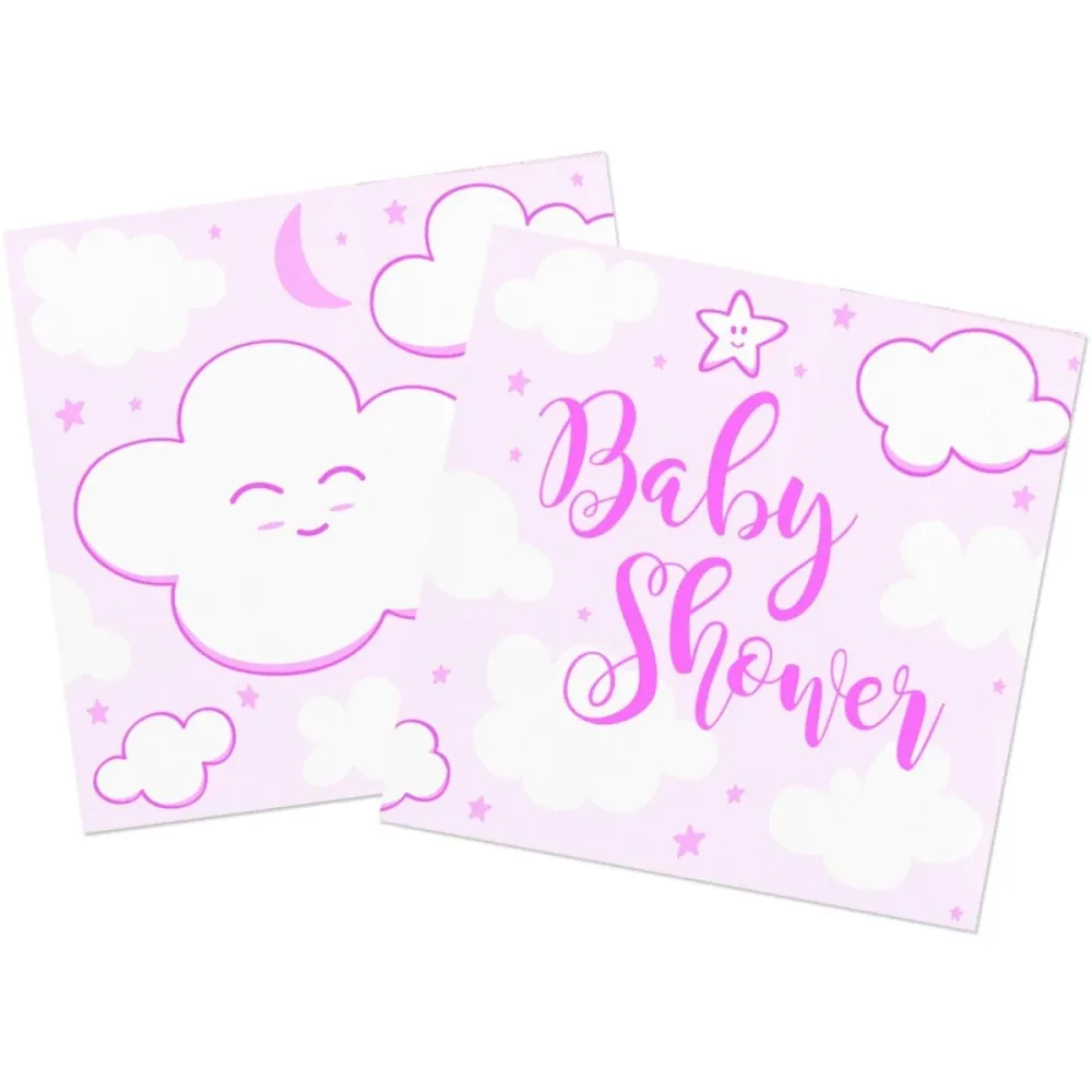 Baby Shower tyttö lautasliinat 25cm 20kpl