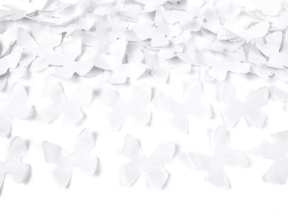Confetti Cannon Perhoset Valkoinen 80cm