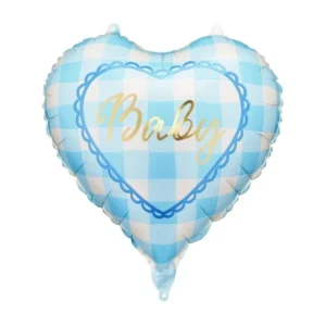 Folioilmapallo sydän Baby, 35 cm, vaaleansininen
