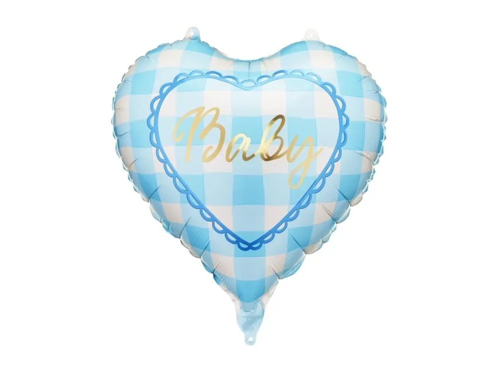 Folioilmapallo sydän Baby, 35 cm, vaaleansininen