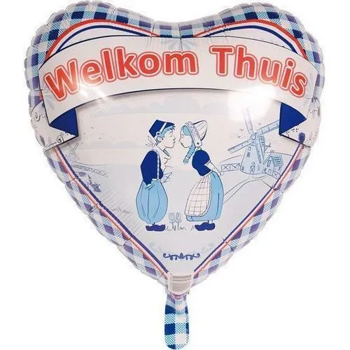 Helium ilmapallo Tervetuloa kotiin Delft Blue 45cm tyhjä