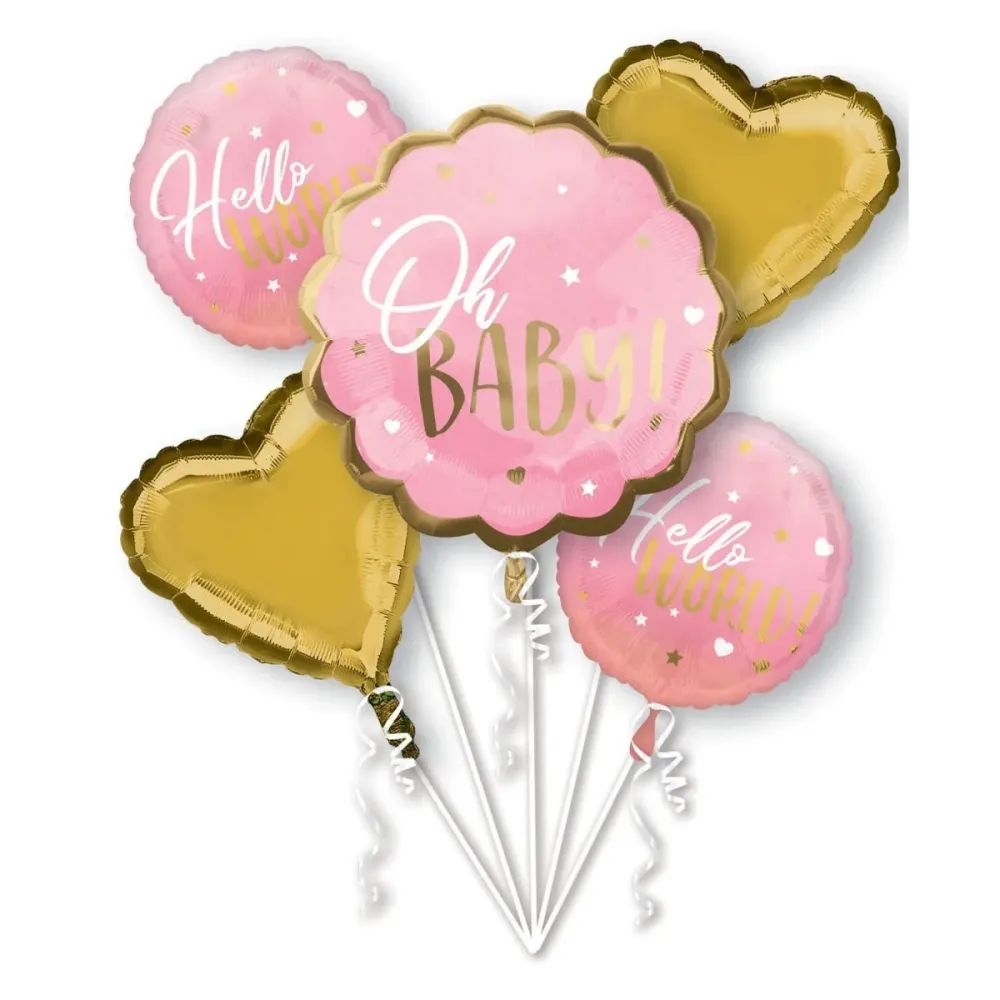 Helium ilmapallot Baby Girl Set tyhjä 5 kpl