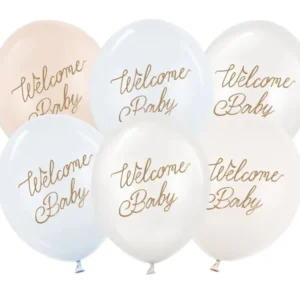 Hello Baby ilmapallot Sininen Valkoinen 30cm 6kpl