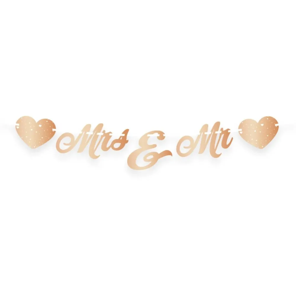 Herra, & Rouva, Letter Garland Rose Gold 1m