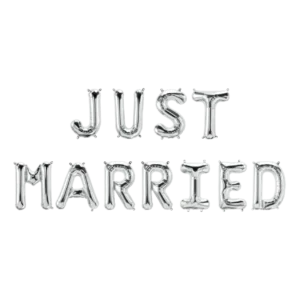 Hopea ilmapallot Set Just Married 1.9m