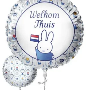 Ilmapallo 'Tervetuloa kotiin' Miffy Delftin sininen - Ø45 cm