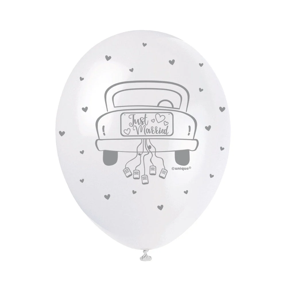 Ilmapallot Just Married 30cm 5kpl