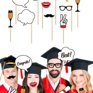 Läpäissyt Photobooth rekvisiitta Musta Kulta 10kpl