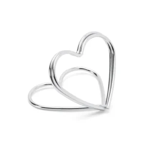 Nimikortin pidikkeet Sydämet Hopea 2.5cm 10kpl 10kpl