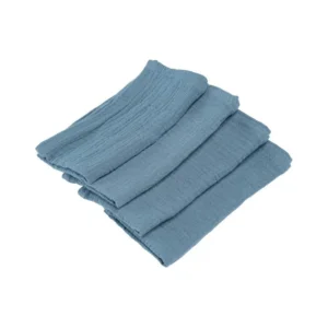 Sininen puuvilla lautasliinat 40cm 4kpl