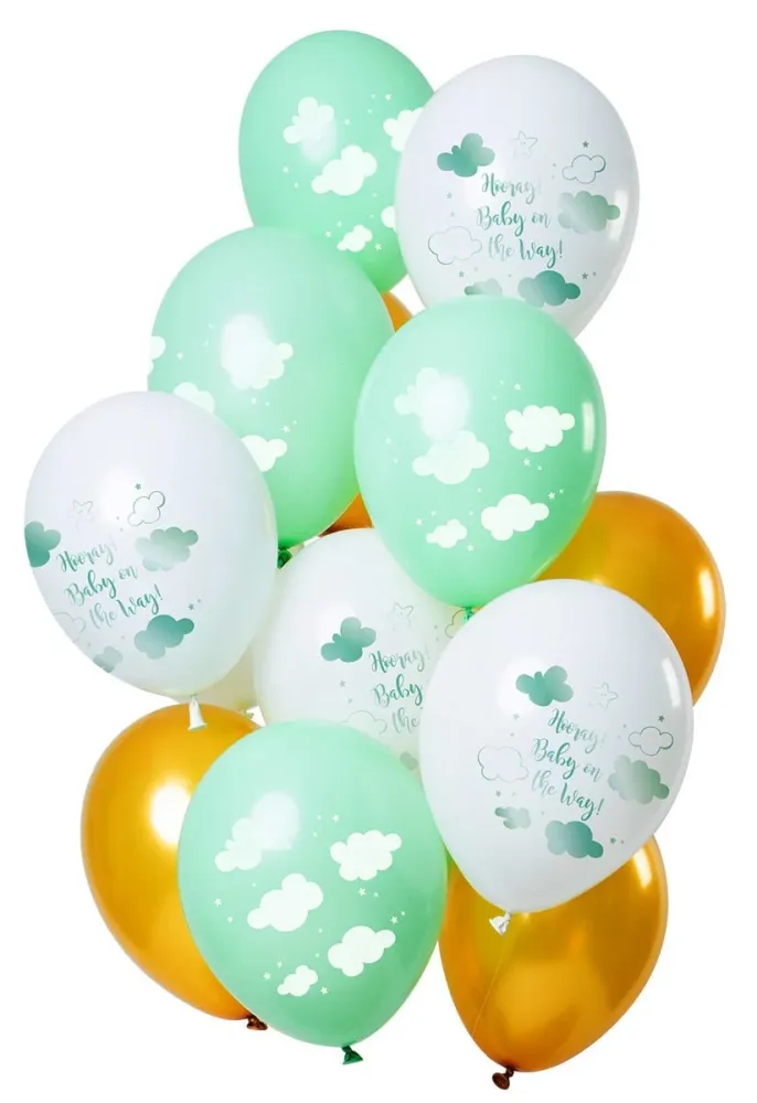 Sukupuolen paljastaminen ilmapallot Hooray Baby 30cm 12kpl 12kpl