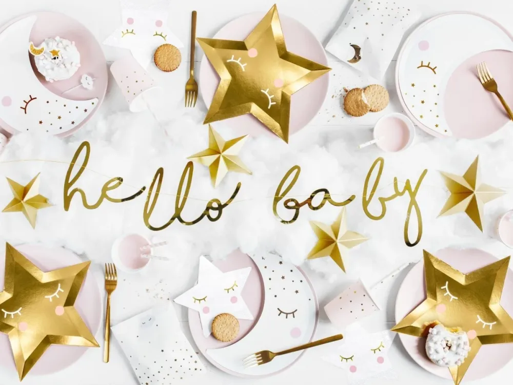 Syntymä seppele Hello Baby Gold 70cm